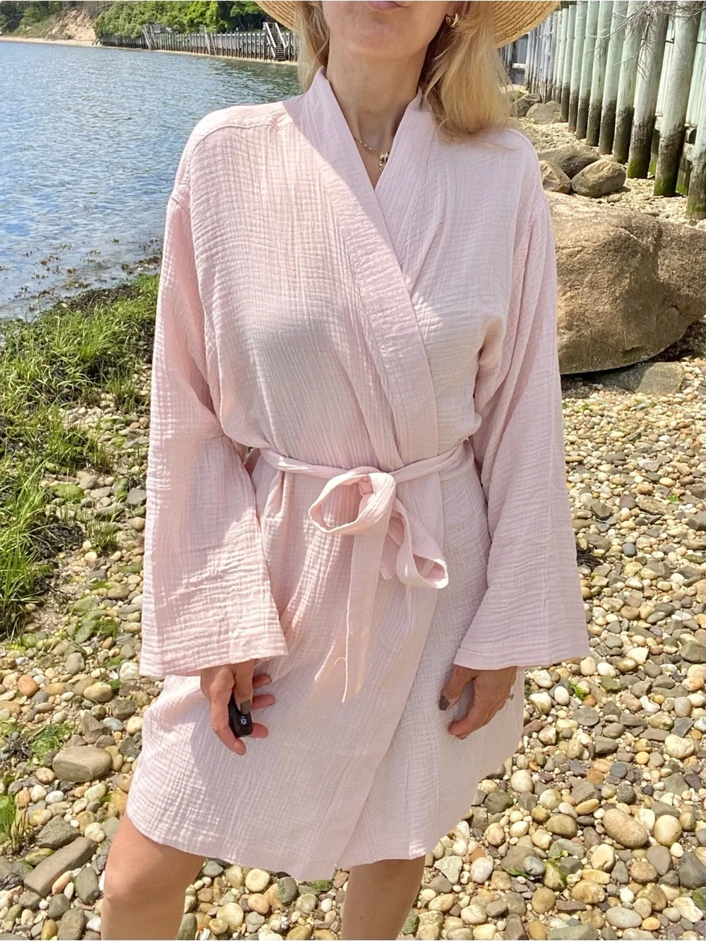 ESMARA Soft Pink Cotton Belted Robe/Kimono! 🐚
